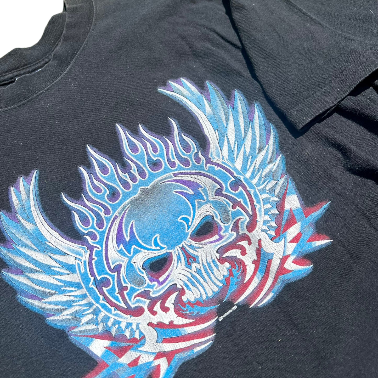 Yellowstone Blue Flame Skull Tee (XL)