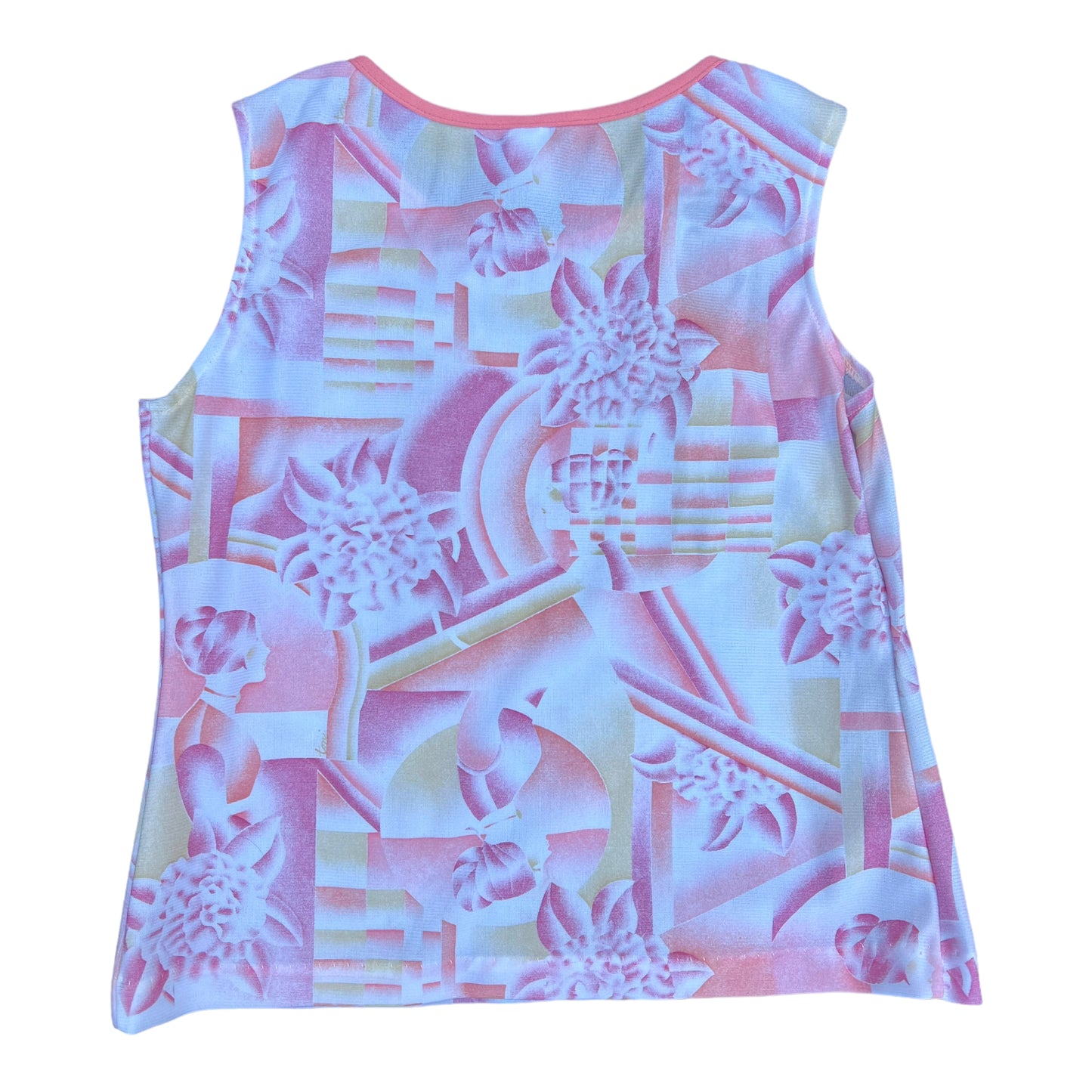 True Vintage Pink Abstract Tank (M)