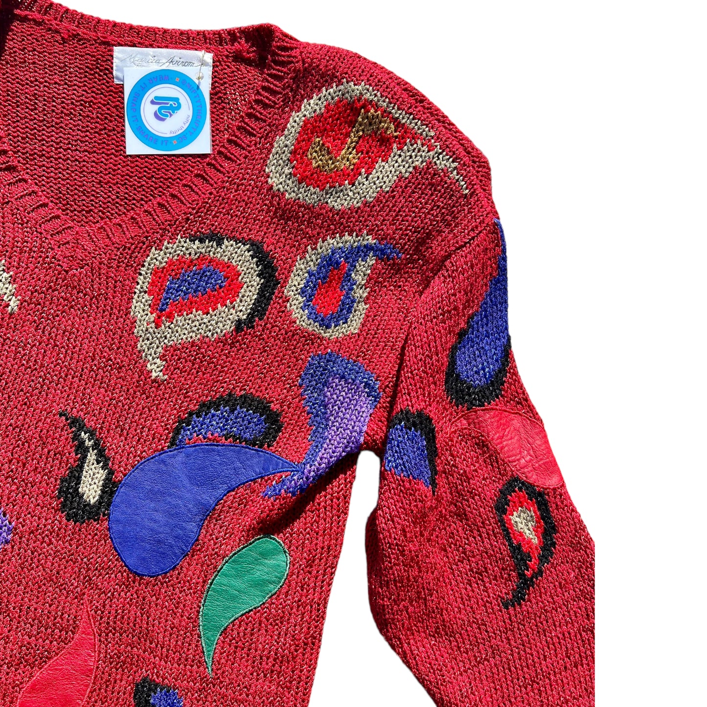 Paisley Patch Sweater (S/M)
