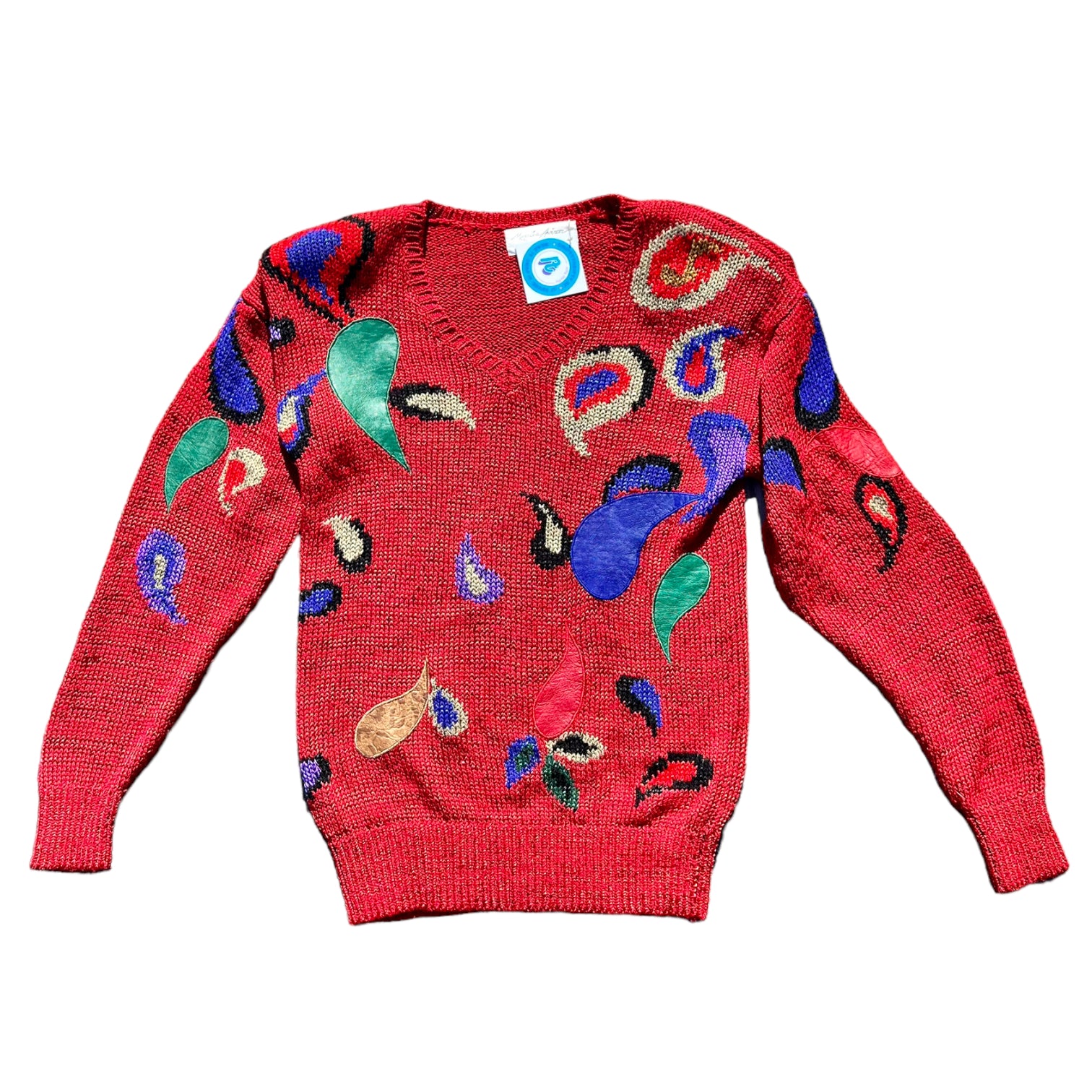 Paisley Patch Sweater (S/M)